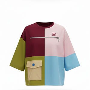 T-shirt ample pour homme, coupe boxy, épaules larges, manches longues, style minimaliste et décontracté. - Product Image 1