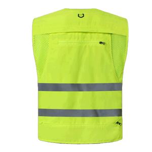 Gilet de sécurité en polyester respirant et réfléchissant OEM Gilet en maille haute visibilité pour les vêtements de travail de sauvetage sur route - Product Image 3