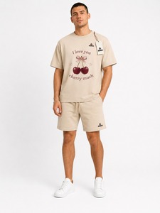 <b>Men</b> <b>Summer</b> Sports Set Short Sleeve T <b>Shirt</b> and Shorts Comfortable Two Piece Activewear Outfit with Oem Service - Product Image 1