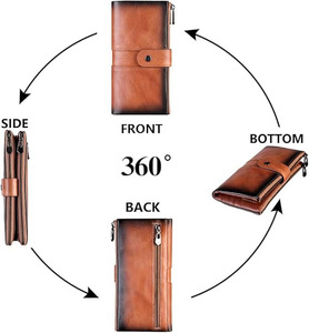 Cartera Larga para Hombre 2026, Precio al por Mayor, Ligera, con Logotipo Personalizado OEM, Cierre de Botón a Presión, Cuero Genuino de Alta Calidad, Tendencia - Product Image 5