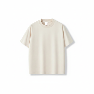 T-shirt uni beige premium |   Col rond 100% coton |   T-shirt unisexe vierge en gros pour impression personnalisée - Product Image 3