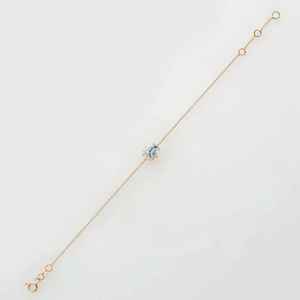 Delicada Pulsera de Aguamarina con Corte Esmeralda, Plata de Ley 925 Certificada, Chapada en Oro Rosa de 14K, Ideal para Regalo - Product Image 3