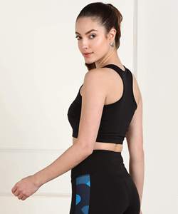 Soutien-gorge de sport sans armatures à maintien élevé pour femme PIHA SPORTS, dos nageur, coussinets amovibles, décoration en maille, extensible dans quatre directions - Product Image 1