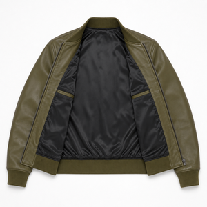 Chaqueta de Invierno Premium para Hombre, de Cuero Genuino, Estilo Motero, con Logotipo Frontal, Ropa Exterior de Moda, Proveedor OEM al por Mayor - Product Image 3