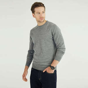 <b>Mens</b> Winter <b>Grey</b> Long Sleeve <b>Fleece</b> Crew Neck T-Shirt with Digital Printing Lightweight Breathable Casual Daily Wear - Product Image 4
