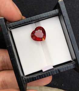 Pierre précieuse naturelle en forme de cœur, grenat spessartite orange, facettée, pour bague ou pendentif - Product Image 6