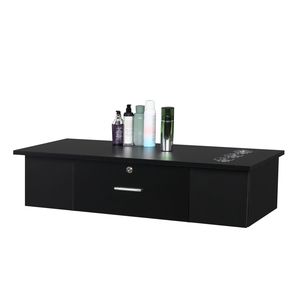 Stazione di Styling Classica Nera con Armadietto a Muro e Specchio per Salone di Bellezza, Spa e Barbiere - Product Image 6
