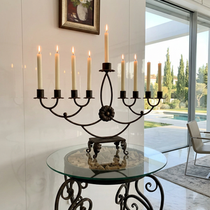 Hand Forged Wrought Iron Candelabra Candle Holder Vintage Style Home Decor Elegance Classic Metal Crafts From KHP Vietnam - Product Image 4