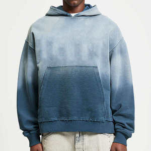 เสื้อฮู้ดดี้โอเวอร์ไซส์สำหรับผู้ชาย ลายไล่สี ผ้าฟลีซเฟรนช์เทอร์รี่ มีกระเป๋า ดีไซน์สำหรับฤดูหนาว เป็นมิตรกับสิ่งแวดล้อม ระบายอากาศได้ดี - Product Image 1