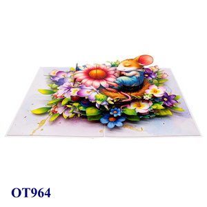 Ngủ Chuột Mùa Xuân Vườn 3D Thẻ Pop Handmade Giấy Thủ Công Động Vật Việt Nam Thực hiện Tùy Chỉnh Thiết Kế Thiệp Chúc Mừng Quà Tặng - Product Image 3