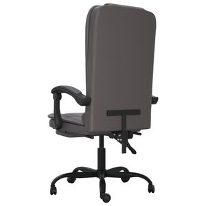 Gray Faux Leather Reclining <b>Office</b> <b>Chair</b> with <b>Massage</b> Feature - Product Image 5