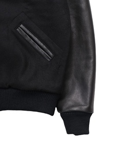 High Quality Wholesale Leather Sleeves Wool Varsity Jacket For <b>Men</b> Melton Wool Chenille Embroidery Baseball Jacket - Product Image 4