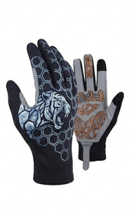 Full <b>Finger</b> Spandex Polyurethane Coated Motocross Gloves Touch Screen Adjustable Wrist <b>Strap</b> Waterproof for Bike/Cycling - Product Image 3