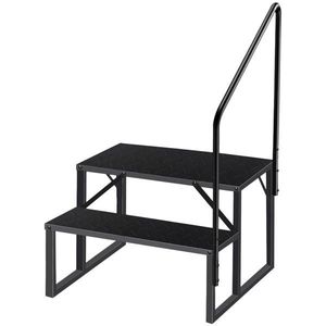 2-Step Pool Ladder with Handrail 660 lb Load Capacity Anti-Slip RV Steps for Mobile Home for Swimming Pool Grounds - Product Image 1