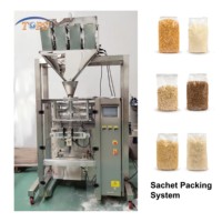 Machine de remplissage et de pesage linéaire à 4 têtes, facile à utiliser, avec contrôle PLC, pour emballages plastiques/sacs/films/feuilles, entièrement automatique, pour aliments et snacks