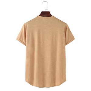 T-shirt décontracté streetwear pour homme, 100 % coton, 220 GSM, surdimensionné, anti-plis, vierge ou imprimé sérigraphié, personnalisable OEM, vente en gros - Product Image 2