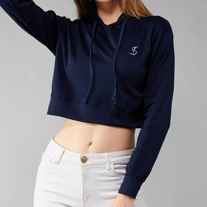 Reasonable Price Best Selling Crop Top Hoodies Custom Design Street Wear Women Crop Top Hoodies - Product Image 3