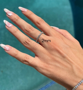 Women's New Design 925 Sterling <b>Silver</b> Gold Plated <b>Eternity</b> <b>Ring</b> Engagement Wedding Anniversary Jewelry Gift Moissanite Stone - Product Image 2