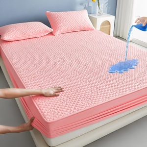All Season Waterproof Quilted <b>Bed</b> Protection <b>Pad</b> Microfiber Fabric Mattress Cover Hospital Use Adult Plain Style 300tc - Product Image 3