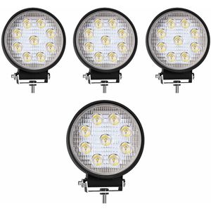 Paquete de 4 luces LED de trabajo de 4 pulgadas y 27W, luces antiniebla para conducción todoterreno, SUV, barco, 4X4, Jeep Jk, 4WD T - Product Image 1