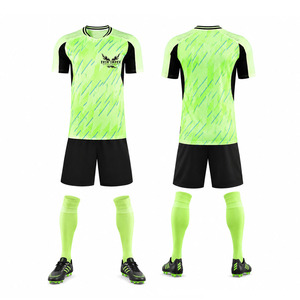 Custom Sublimation Soccer Uniform Set Blue V-Neck Short Sleeve Moisture Wicking Men's Team Kit All Seasons <b>Athletic</b> Fit - Product Image 1