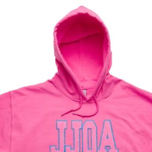 เสื้อฮู้ดพิมพ์ลายกราฟิก JJOA สีชมพูร้อนแรง แขนยาว พิมพ์ตัวอักษรขนาดใหญ่ มีกระเป๋าจิงโจ้ สวมใส่สบายๆ ทรงหลวม เหมาะกับทุกโอกาส - Product Image 4