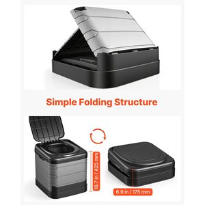 WC Portatile Pieghevole da Campeggio per Adulti, Capacità di Carico 150 kg, Borsa per il Trasporto con Sacchi per Rifiuti, per Viaggi all'Aperto e Prodotti da Bagno - Product Image 4
