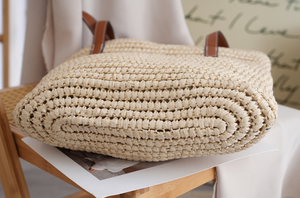 Chic Summer <b>Accessory</b> featuring a Natural yarn bag Woven Tote perfect for <b>beach</b> and daily vacation style - Product Image 3