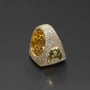 Bague en argent sterling 925 de luxe pour homme, style hip-hop, avec moissanite, initiales personnalisées, testée au 100 % positivement au testeur de diamants, idéale pour les fiançailles - Product Image 2