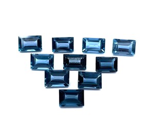 Topacio Azul de Londres, Corte Baguette de 6 mm y 8 mm, Gema Suelta Facetada, Piedra de Topacio Natural, Suministros para Joyería, Precio al por Mayor, Venta al por Mayor - Product Image 3