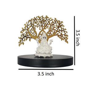 Ídolo del Dios Ganesh de 3.5 Pulgadas Bajo un Árbol de Metal Dorado para el Hogar, Templo, Boda, Sala de Estar y Decoración Religiosa Festiva - Product Image 2