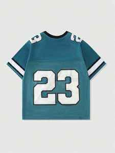 Maillots de football rétro personnalisés de haute qualité à col en V, coupe ample, respirants en mesh, coupe courte, taille américaine, pour hommes. - Product Image 5