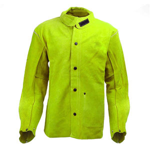 Chaqueta de Trabajo de Cuero para Soldadura, Resistente al Fuego, de Cuero Vacuno Resistente, para Hombre y Mujer, Resistente al Calor - Product Image 1