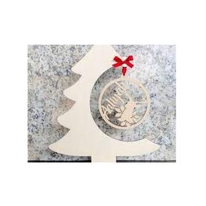 Décoration de Noël personnalisée en bois avec renne suspendu, nom personnalisé, ornement de table pour la maison - Product Image 1