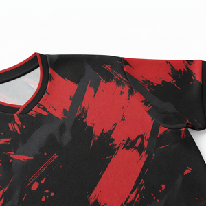 Impression par sublimation personnalisée de haute qualité, 100% polyester respirant, séchage rapide, évacuation de l'humidité, 220g, col en V, été, football, sport - Product Image 4