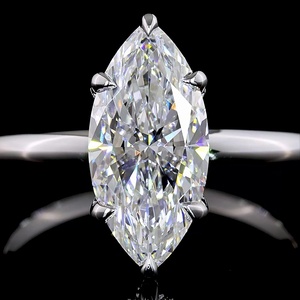 Classic 2 Ct Marquise Cut Lab Grown Diamond Solitaire Engagement Ring 14K Solid White Gold Wedding Fine Jewelry - Product Image 3
