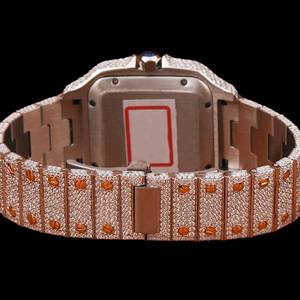 Latest Design Fully Iced Out Square Shaped Case <b>Arabic</b> Numerals Moissanite Diamond White Gold Fashion Hip Hop Man's <b>Watch</b> - Product Image 3