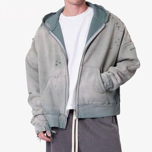 Fournisseur de sweats à capuche personnalisés avec fermeture éclair, proposant des sweats à capuche en coton avec fermeture éclair en gros, ainsi que des sweats à capuche de luxe style streetwear américain. - Product Image 5