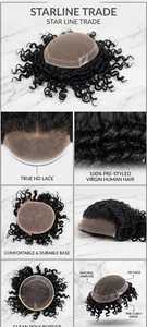 Perruque bouclée pré-stylisée en cheveux humains vierges à 100 % avec fermeture frontale en dentelle, ligne de cheveux naturelle et base en dentelle HD pour usage quotidien - Product Image 2