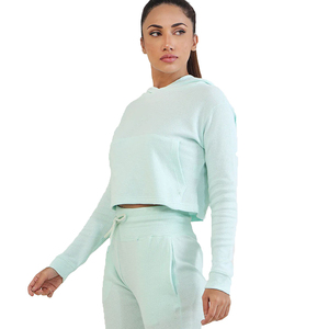 Sudadera Corta Informal de Invierno para Mujer, Diseño Nuevo, Venta al por Mayor, Logotipo OEM Personalizado, Talla Grande, Forro Polar, Sudadera Corta con Capucha - Product Image 6