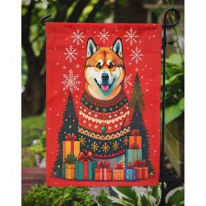 Akita Holiday Christmas Mailbox Flag Multicolor Decorativo Jardín Banner para Patio Artwork Yard Flower Beds para Garden Size - Product Image 3