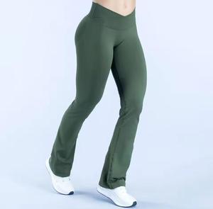 High Waist Full Length Solid Color Knitted Breathable <b>Seamless</b> <b>Leggings</b> Stretchy Spandex Women's Basic Yoga Pants All Seasons - Product Image 1