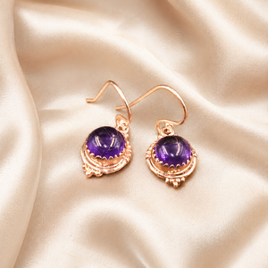 <b>Top</b> Quality Amethyst Dangle Earrings 925 Sterling Silver <b>Rose</b> Gold Yellow Gold Plated Handmade Boho Gemstone Jewelry For Women - Product Image 3