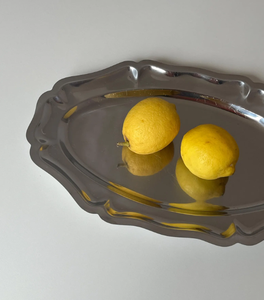 Latest Flower Design Tray for Serving Stainless Steel Best Quality Metal Serving Tray Restaurant and <b>Home</b> Decorative Tray - Product Image 4