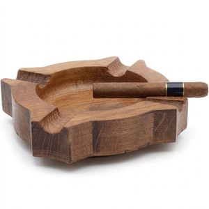Cendrier carré vintage en bois massif, vente en gros d'usine, avec logo personnalisé, cendrier décoratif de luxe pour la maison et le bureau - Product Image 5