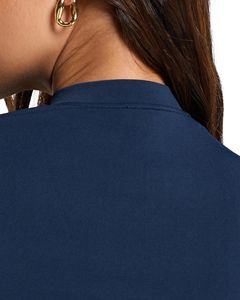 Chaqueta de yoga para mujer OEM, elástica, de secado rápido, con cremallera completa, cuello alto, orificios para los pulgares, ajuste ceñido, retención de forma, para gimnasio. - Product Image 6