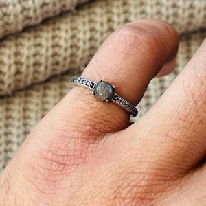 Boho Oxidized Silver Plated <b>Labradorite</b> Brass <b>ring</b> Vintage Dainty Handmade Wholesale <b>Ring</b> For Women - Product Image 2