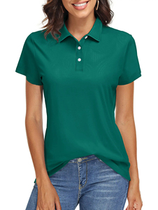 Polo de Mujer de Moda 2026, Polo de Manga Corta de Color Sólido, Transpirable, de Poliéster Tejido, Informal - Product Image 5