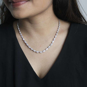 Collar de tenis de moissanita marquise, elegante cadena de eslabones brillantes, joyería de lujo llamativa para mujer, regalo nupcial - Product Image 5