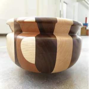 Tazón Decorativo de Madera Hecho a Mano con Borde Ondulado, Tazón de Madera Maciza para Frutas, Tazón Rústico para Servir, Centro de Mesa para el Hogar - Product Image 5